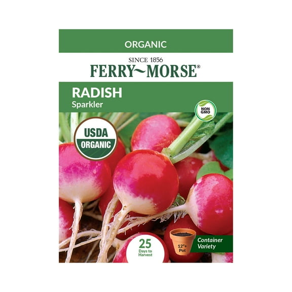 Ferry-Morse Organic 1.1G Radish Sparkler Annual Vegetable Seeds, Full Sun