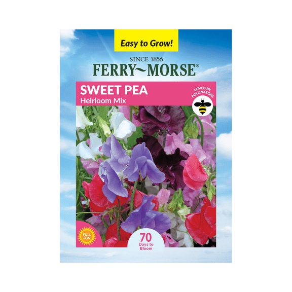 Ferry-Morse 1.4G Sweet Pea Heirloom Mix Annual Flower Seeds, Full Sun