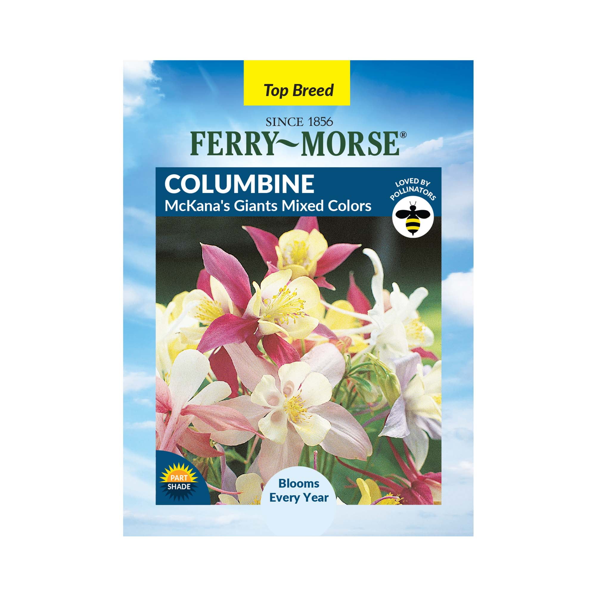 Ferry-Morse 100MG Columbine McKana's Giants Mixed Colors Perennial Flower Seeds, Full Sun