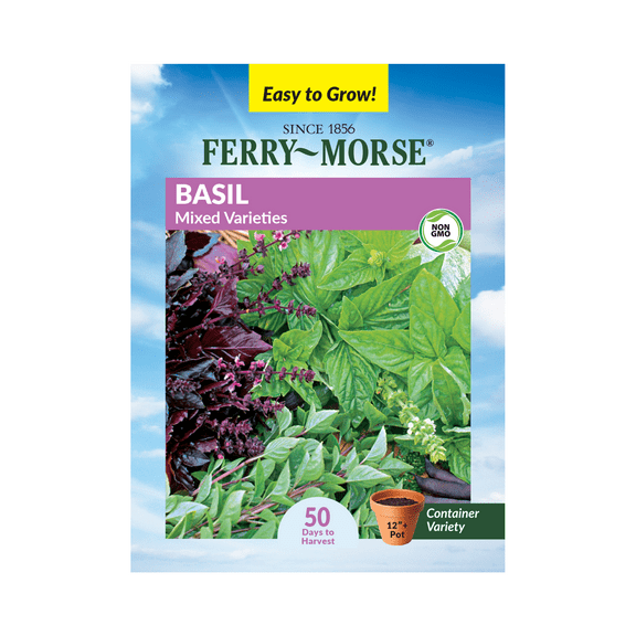 Ferry-Morse 150MG Basil Mixed Varieties Annual Herb Seeds, Full Sun