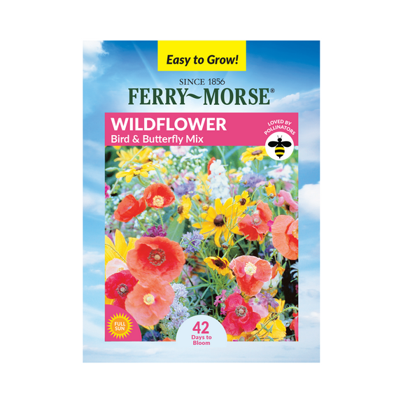 Ferry-Morse 2.8G Wildflower Bird and Butterfly Mixture Annual Flower Seeds, Full Sun
