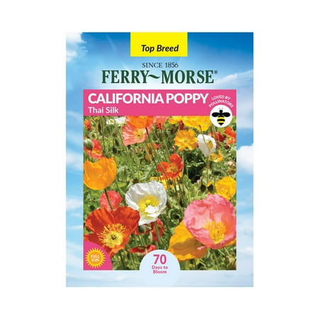 Ferry-Morse 210MG California Poppy Thai Silk Annual Flower Seeds, Full Sun