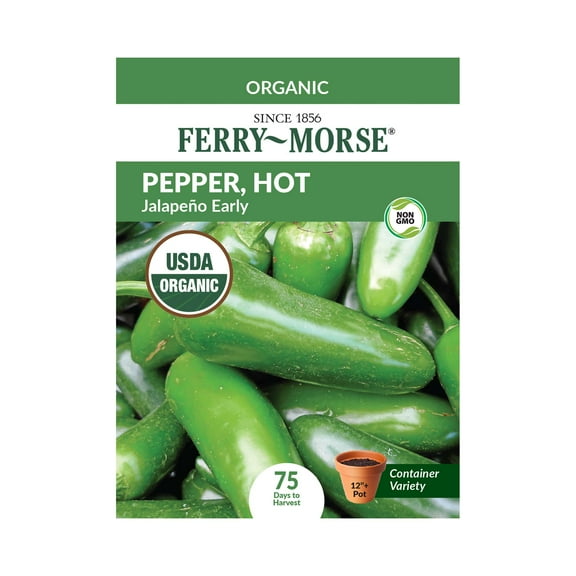 Ferry-Morse Organic 210MG Pepper Jalapeno Early Annual Vegetable Seeds, Full Sun
