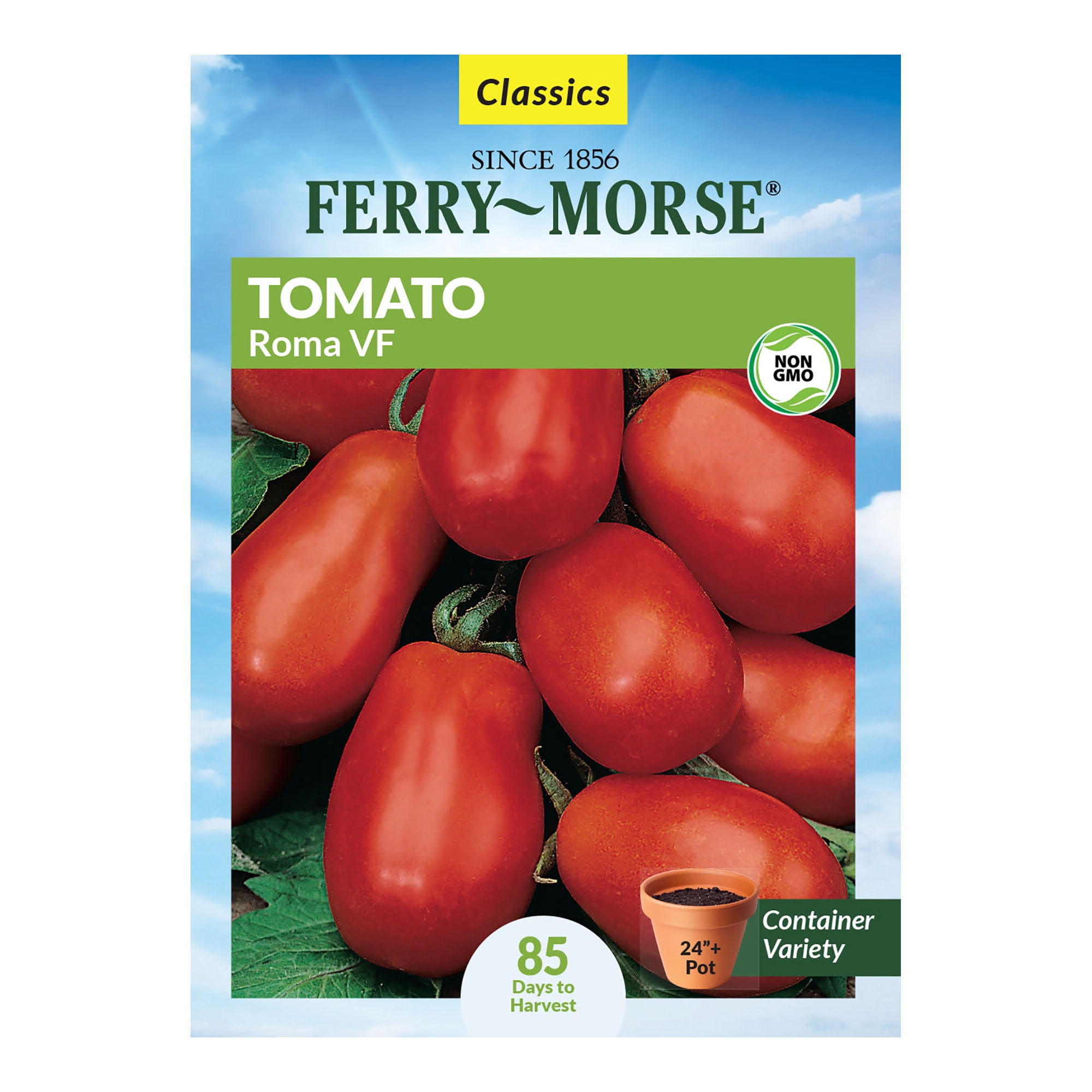 Ferry-Morse 270MG Tomato Roma VF Annual Vegetable Seeds, Full Sun ...