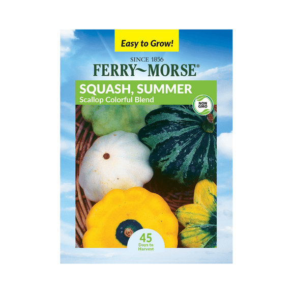 Ferry-Morse 2G Squash Scallop Colorful Blend Annual Vegetable Seeds, Full Sun