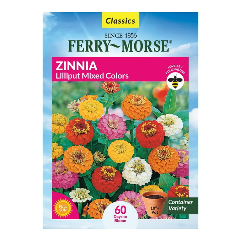 Ferry-Morse 400MG Zinnia Lilliput Mixed Colors Annual Flower Seeds