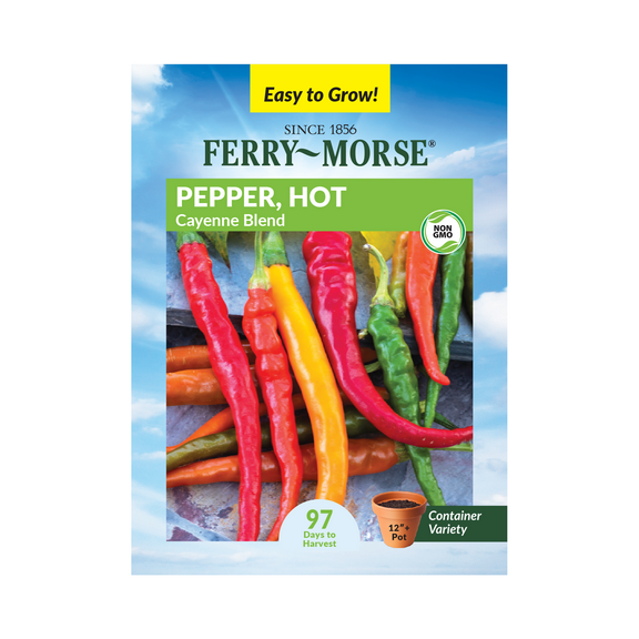 Ferry-Morse 450MG Pepper Cayenne Blend Annual Vegetable Seeds, Full Sun
