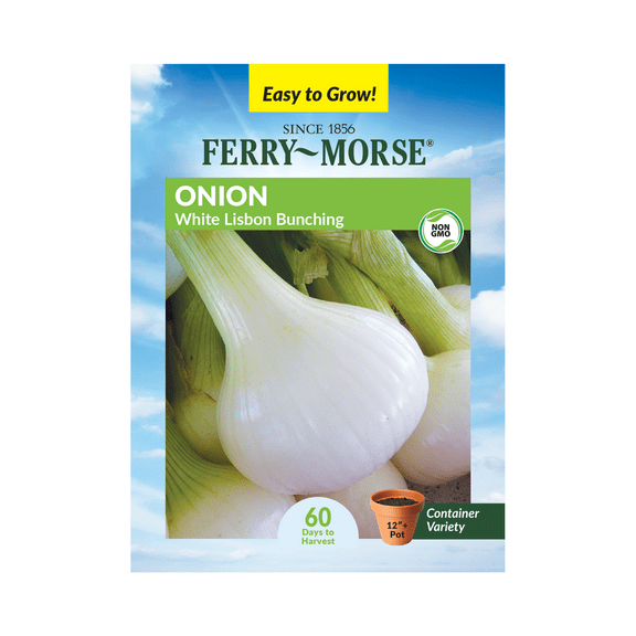 Ferry-Morse 500MG Onion White Lisbon Bunching Perennial Vegetable Seeds, Full Sun