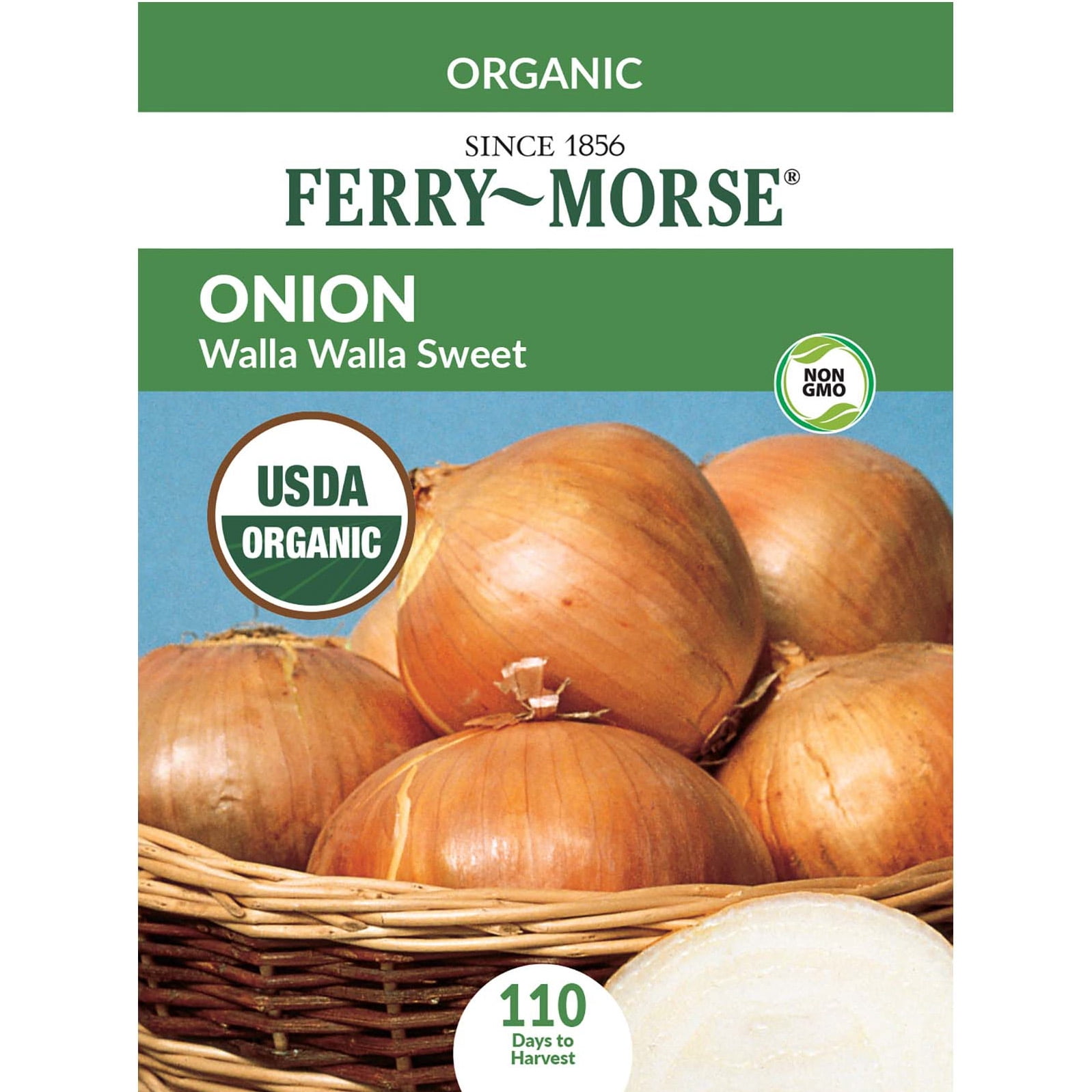 Ferry-Morse Organic 500MG Onion Walla Walla Sweet Perennial Vegetable Seeds, Full Sun