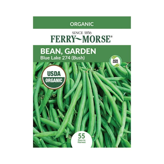 Ferry-Morse Organic 6.5G Bean Blue Lake 274 Annual Vegetable Seeds, Full Sun