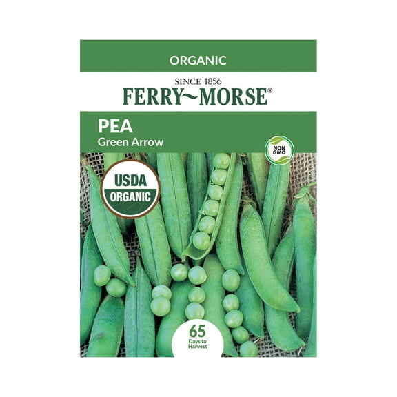 Ferry-Morse Organic 6.6G Pea Green Arrow Annual Vegetable Seeds, Full Sun
