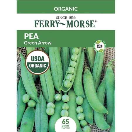 Ferry-Morse Organic 6.6G Pea Green Arrow Annual Vegetable Seeds, Full Sun