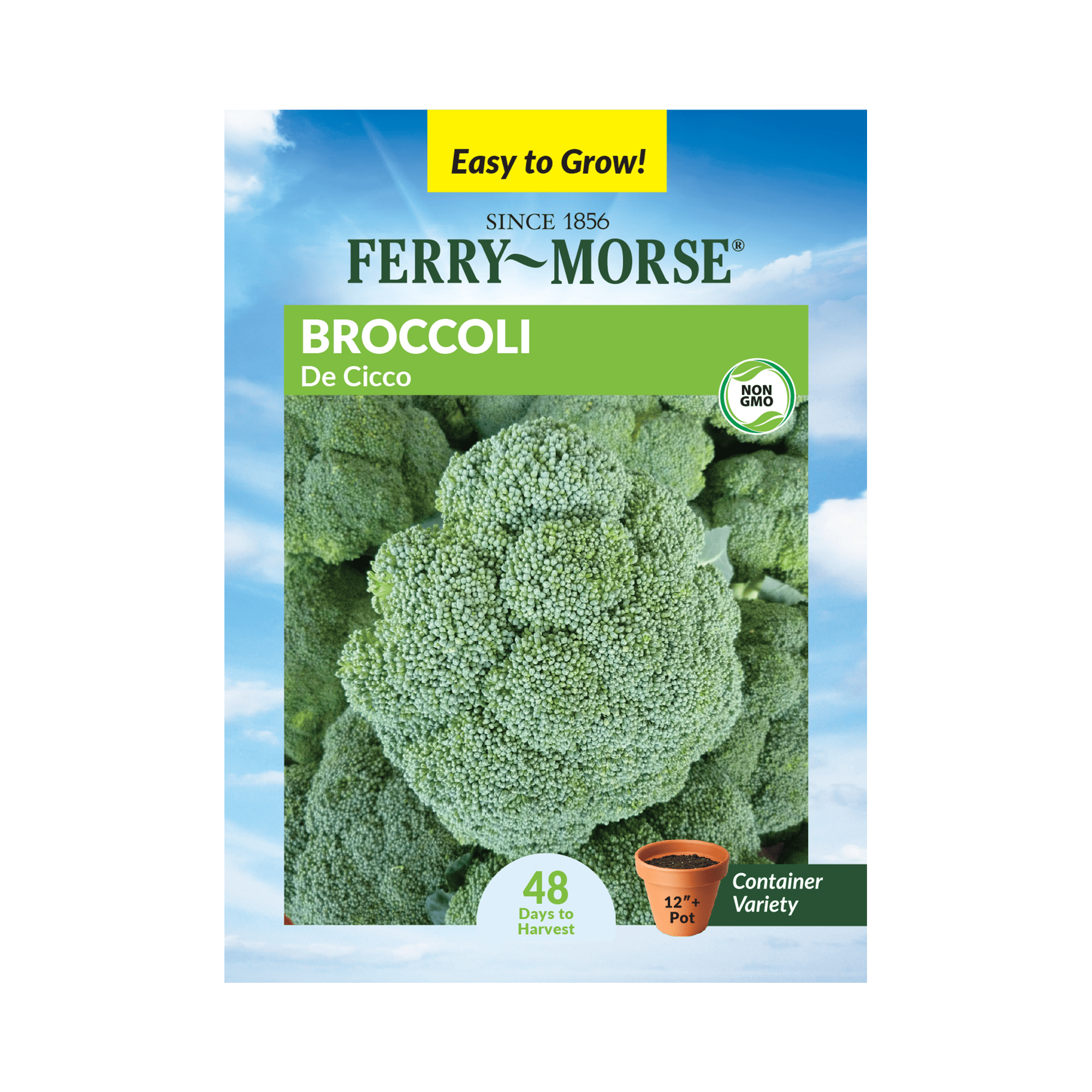 FerryMorse 800MG Broccoli De Cicco Vegetable Plant Seeds Full Sun