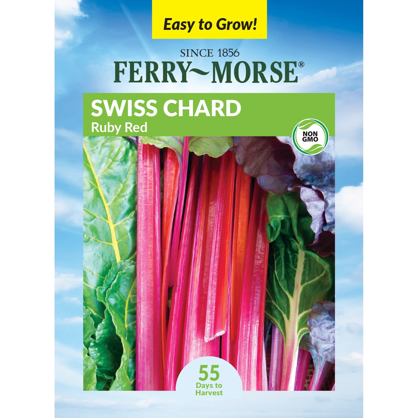 Ruby Vegetable Ferry-Morse 850MG Swiss Chard Ruby Red Biennial Vegetable Seeds, Full ...