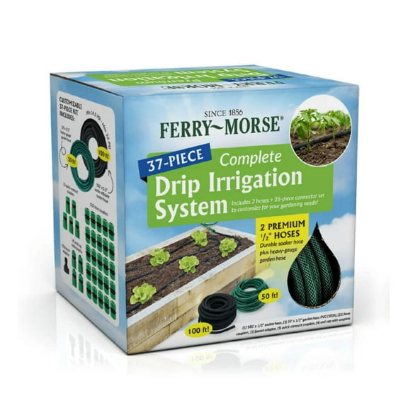 Ferry-Morse Complete Drip Irrigation System with 100ft Soaker & 50ft Garden Hose