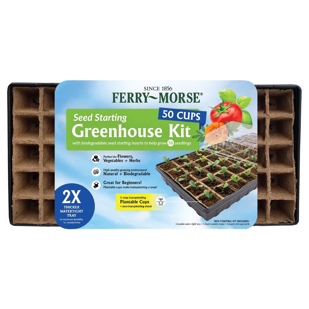 Ferry-Morse Durable Plastic Seed Starting Tray With 50 Plantable