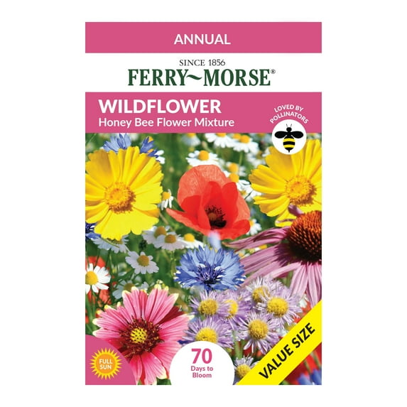 Ferry-Morse Economy 5G Wildflower Honey Bee Flower Mixture Annual Flower Seeds, Full Sun