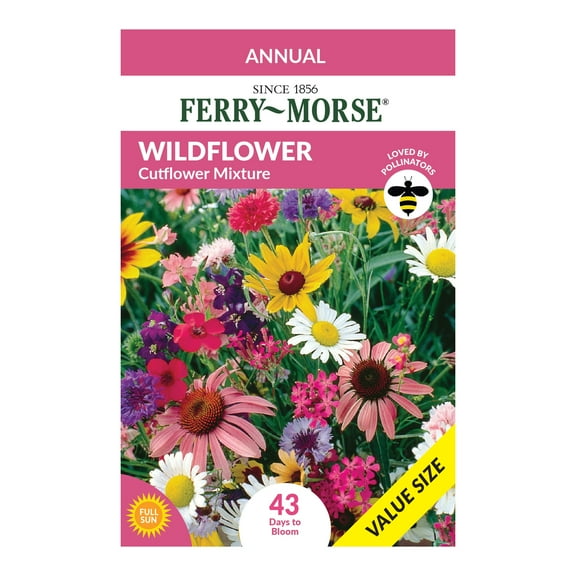 Ferry-Morse Economy 7.5G Wildflower Cutflower Mixture Annual Flower Seeds, Full Sun
