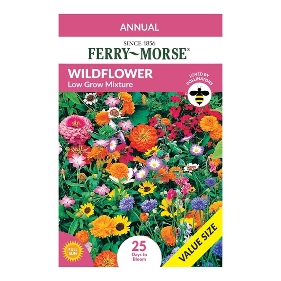 Ferry-Morse Economy 7.5G Wildflower Low Grow Mixture Annual Flower Seeds, Full Sun