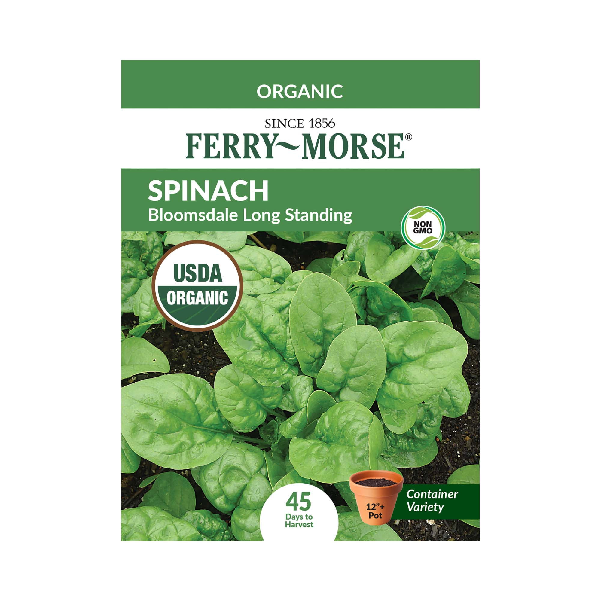 Ferry-Morse Organic Spinach Bloomsdale Long Standing Annual Vegetable Seeds