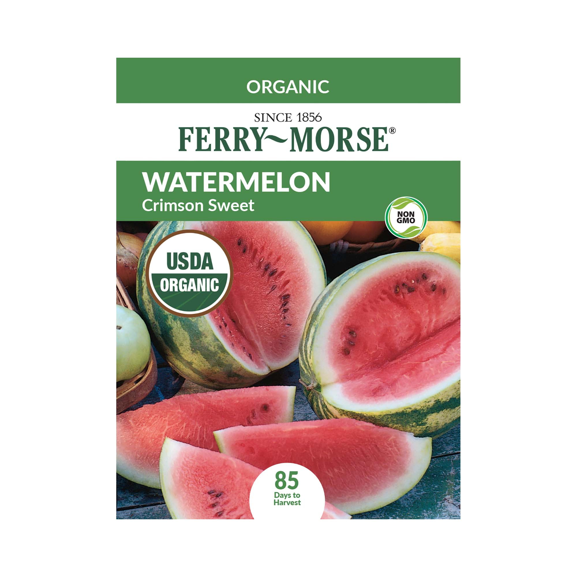 FerryMorse Organic 900MG Watermelon Crimson Sweet Fruit Plant Seeds Full Sun
