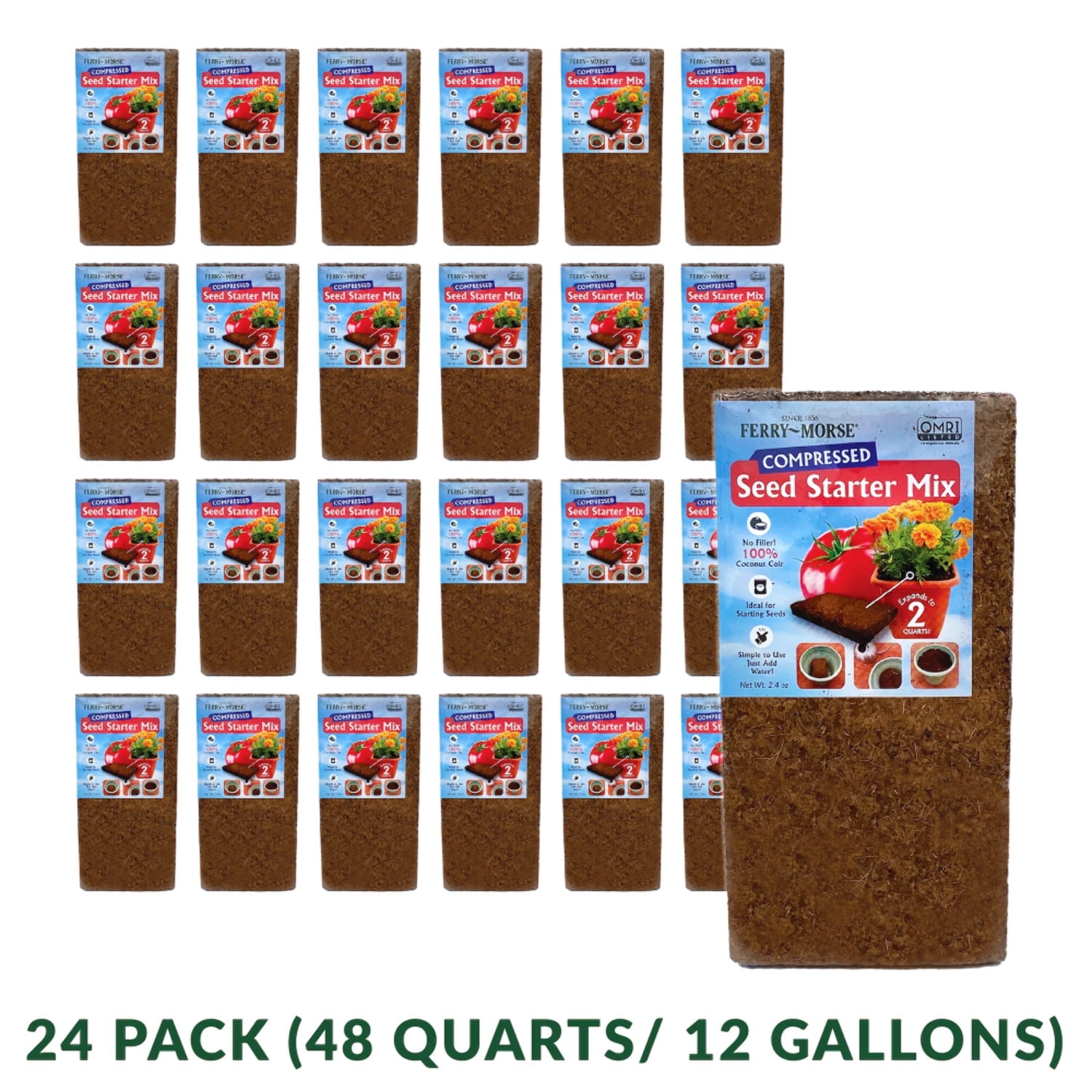 Ferry-Morse Organic Seed Starter Mix Compressed Soil - 24 Pack / 48 Quarts