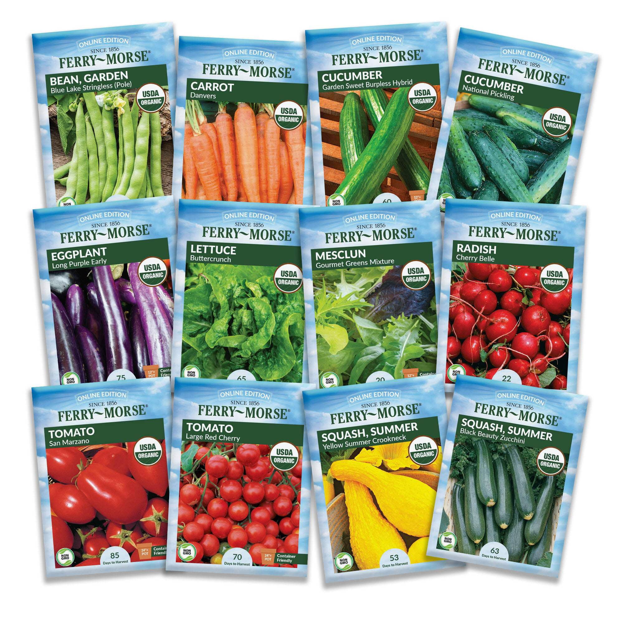 Ferry-Morse Organic Vegetable Garden Seed Variety Pack - 12 Pack
