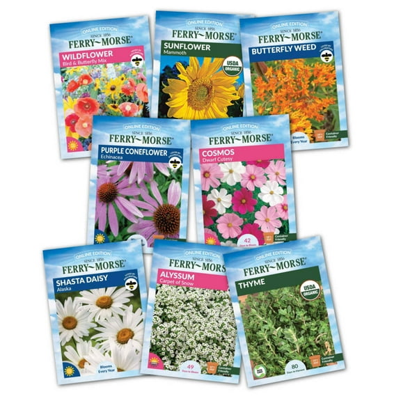 Ferry-Morse Pollinator Wildflower Garden Non-GMO Seed Variety Pack - 8 Pack