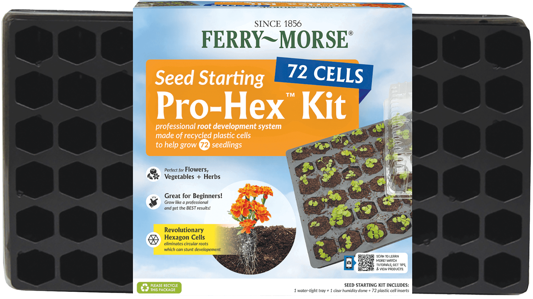 Ferry Morse Pro-Hex Seed Starting Tray 72 Cells - Reusable Plastic
