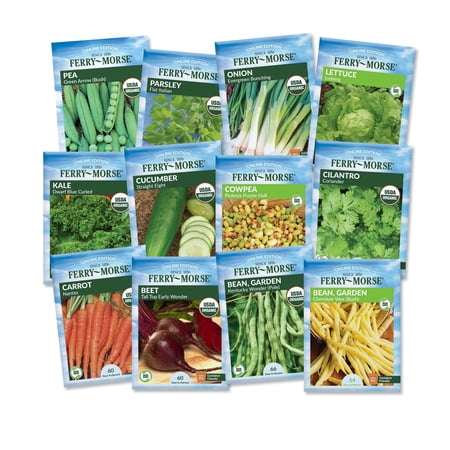 Ferry-Morse Succession Planting Heirloom Seed Variety Pack Direct Sow Garden Kit for Raised Beds & Containers - 12 Pack