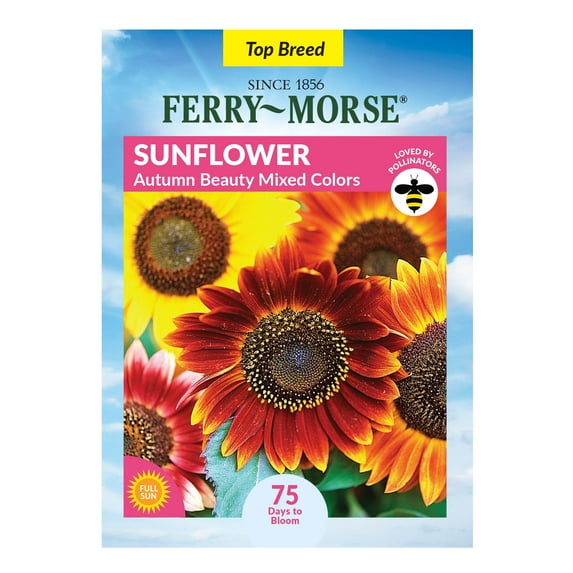 Ferry-Morse 700MG Sunflower Autumn Beauty Mixed Colors Annual Flower Seeds, Full Sun