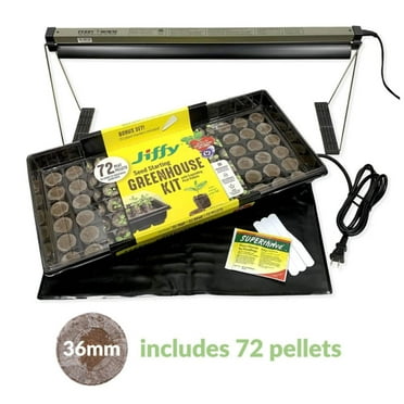 Ferry-Morse Complete Indoor Seed Starting Kit, Jiffy 72 Cell 36mm Peat Pellets Kit