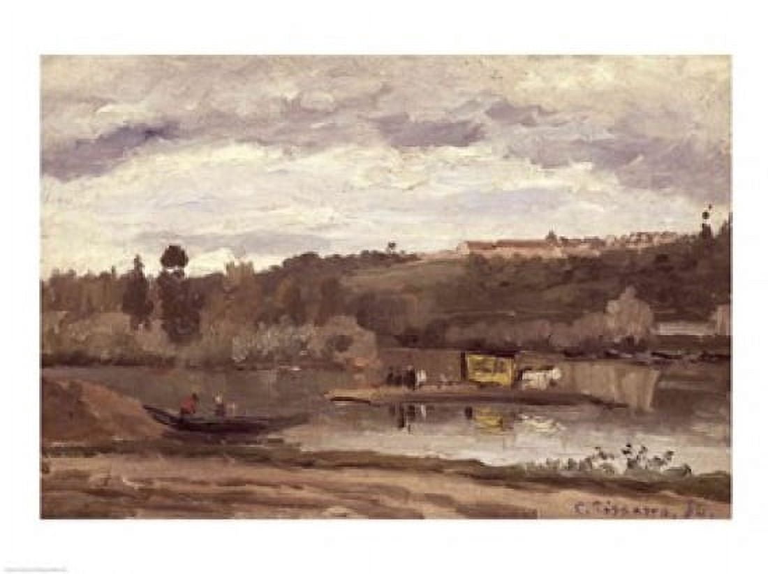 Ferry at Varenne-Saint-Hilaire 1864 Canvas Art - Camille Pissarro (24 x 18)