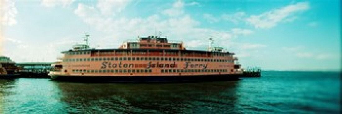 Ferry in a river Staten Island Ferry Staten Island New York City New York State USA Canvas Art - Panoramic Images (15 x 6)