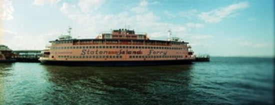 Ferry in a river Staten Island Ferry Staten Island New York City New York State USA Canvas Art - Panoramic Images (30 x 12)