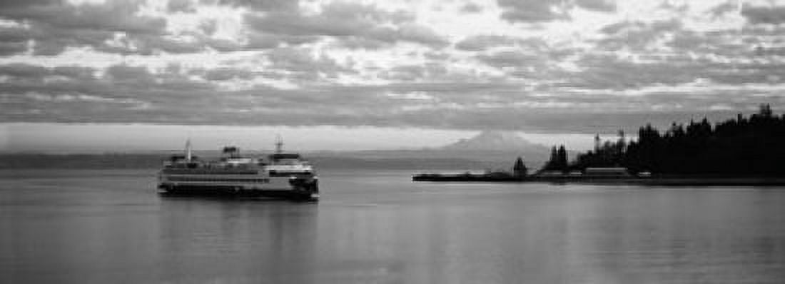 Ferry in the sea Bainbridge Island Seattle Washington State USA Canvas Art - Panoramic Images (18 x 7)