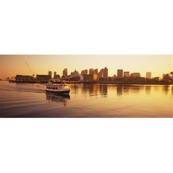 Ferry moving in the sea Boston Harbor Boston Massachusetts USA Poster Print by - 36 x 12