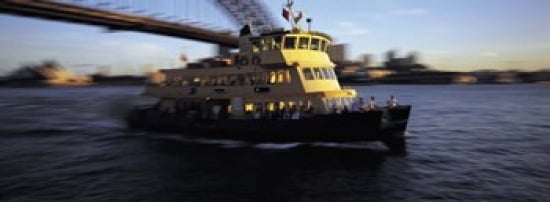 Ferry passing under a bridge Sydney Harbor Bridge Sydney Australia Canvas Art - Panoramic Images (36 x 13)