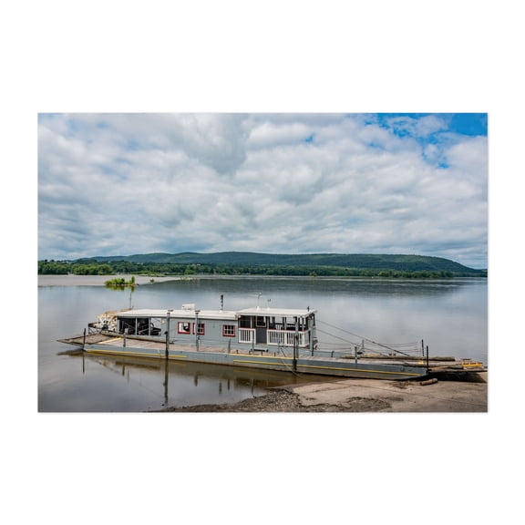 Ferryboat Docked along the Millersburg PA Shoreline - Millersburg Pennsylvania Photography Boat Lake Scenic Nautical Landscape Water Summer Unframed Wall Art Print 24 x 36 inches