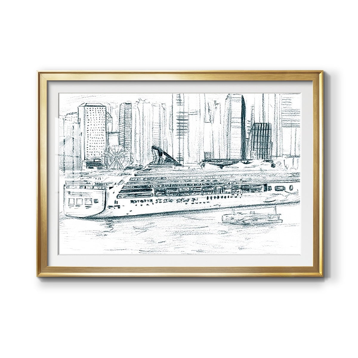 Ferryboats II Premium Framed Print - Ready to Hang