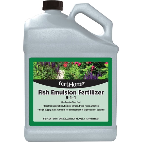 Fertilome Ferti-lome 10614 Fish Emulsion Fertilizer 1 Gallon 5-1-1  Outdoor & Indoor Plant Use, Easy Application