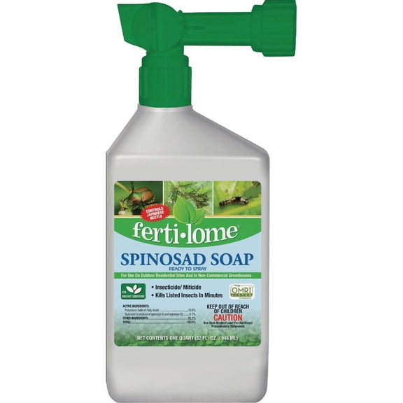 Fertilome (16055) Spinosad Soap Insecticide Ready to Spray, Spinosad Bagworm, Tent Caterpiller & Chewing Insect Killer, OMRI Listed (32 oz.)