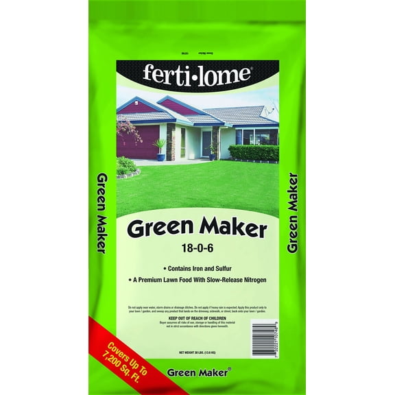 Ferti-lome Green Maker Lawn Fertilizer - Single Pack Outdoor & Indoor Plant Use, Easy Application