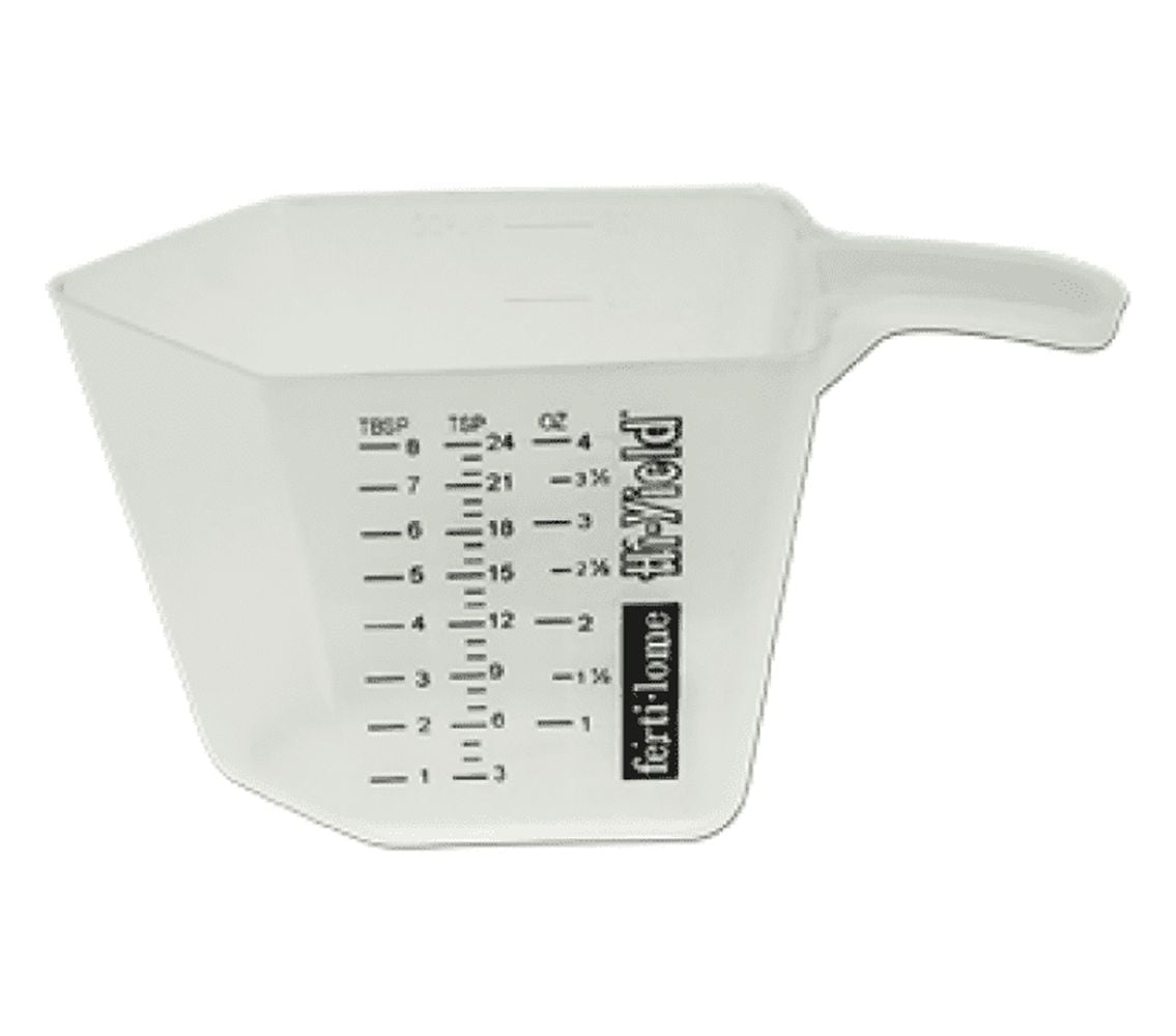 Fertilome & HiYield Plastic Measuring Cup Calibrated in Teaspoons