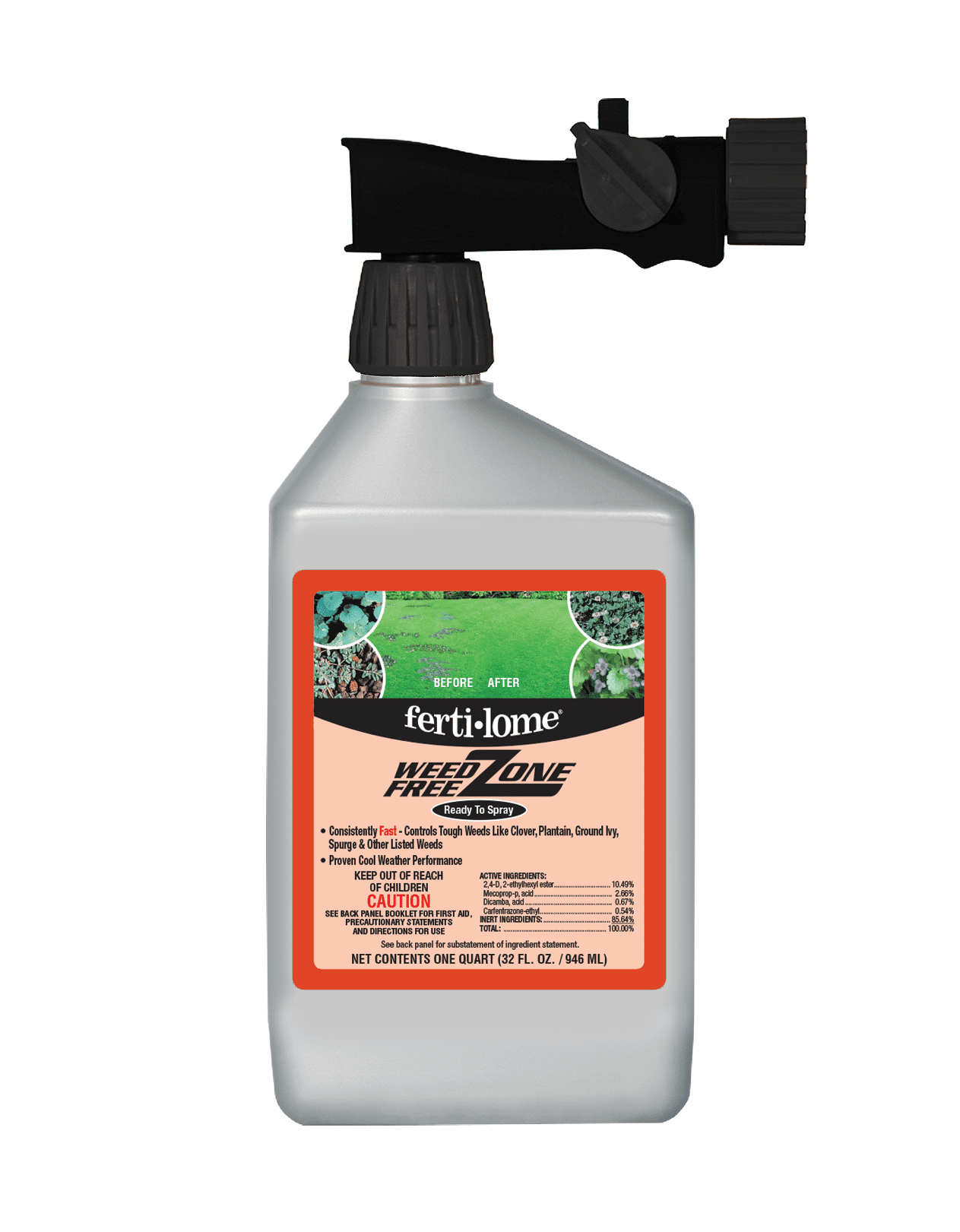 Fertilome Weed Free Zone RTU with HoseEnd Sprayer For PostEmergent