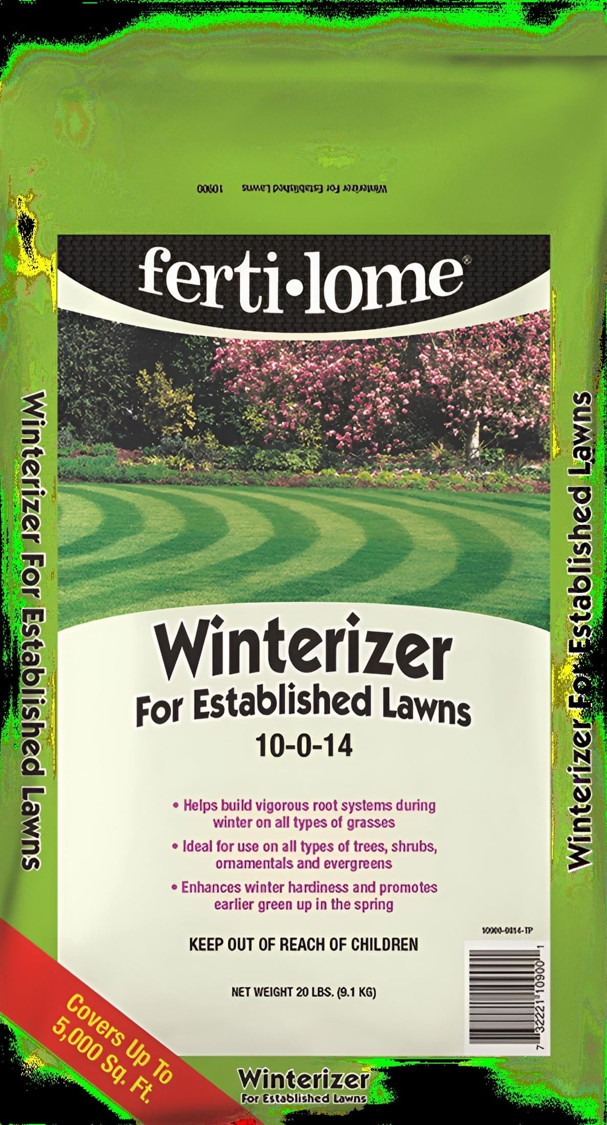 Fertilome Winterizer 10-0-14 Fertilizer for Established Lawns, 20lb — Outdoor & Indoor Plant Use, Easy Application