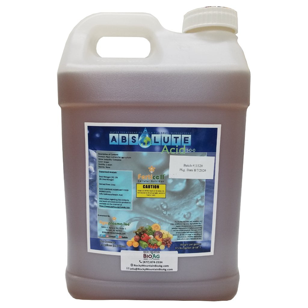 Ferticell Absolute Acid 1-0-0  Soil Conditioner/Fertilizer 2.5 Gallons, Ferticell