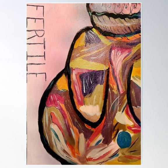 Fertile - Venus Of Willendorf Inspired Poster Wall Art, Modern Wall Decor For Living Room Bedroom, 8x12 UNFRAMED