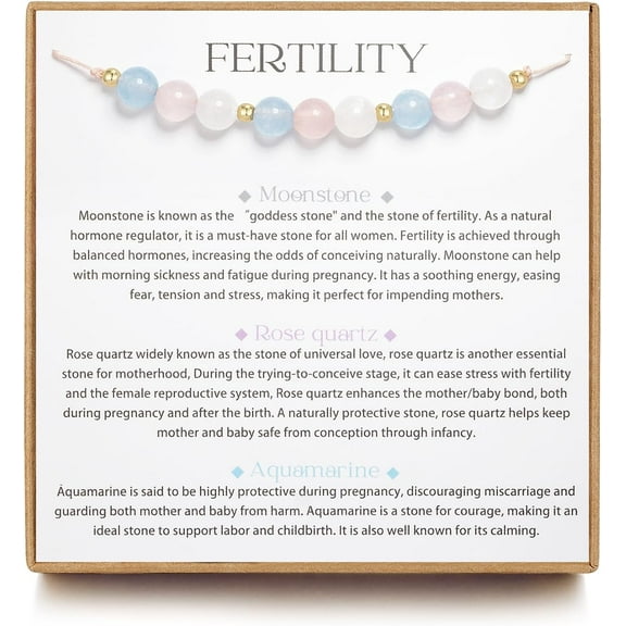 Fertility Bracelet Gifts, Delicate Pregnancy Bracelets, Mama Gifts, New Mom Gift, Moonstone Bracelet, Healing Bracelets for Women, IVF Gift, Mothers Day Christmas Jewelry