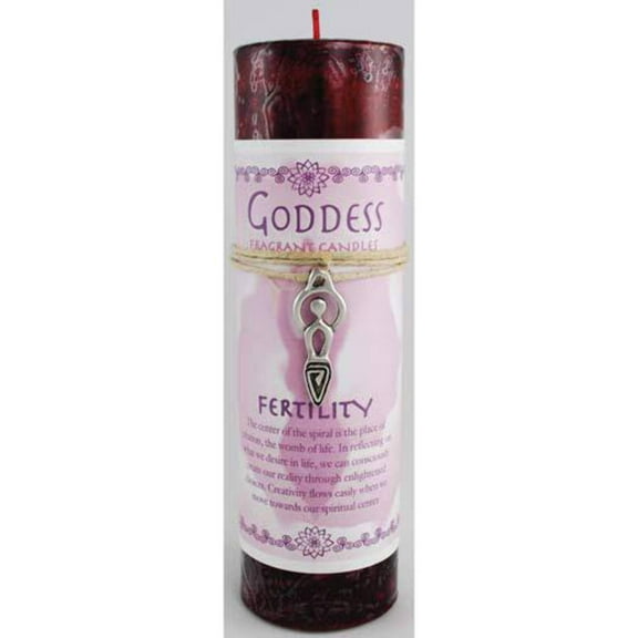 Fertility Pillar Candle With Goddess